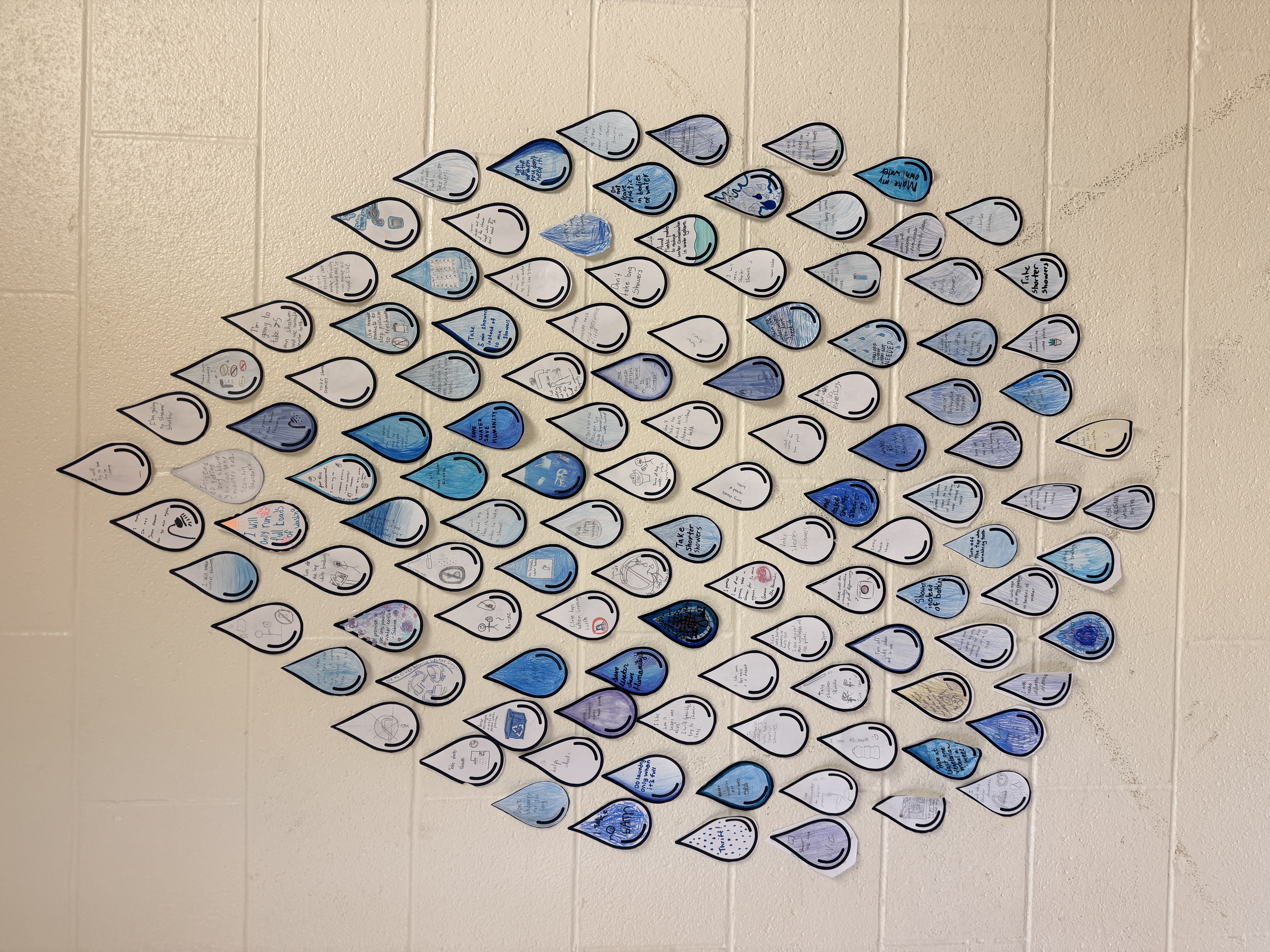 paper drops of water with messaging