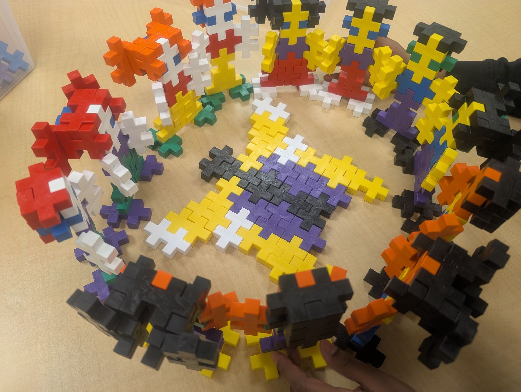 circular structure made with linking blocks